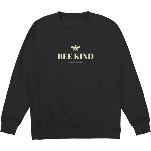 Image of Vegan certified and Organic 'Bee Kind' sweatshirt in black 