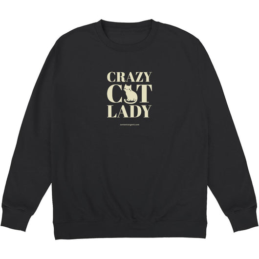 Organic Crazy Cat Lady sweatshirt  in black from www.somanicorganic.com
