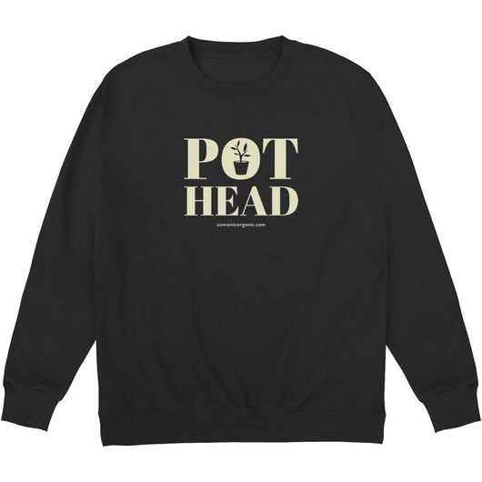 Pot Head organic sweatshirt in black from www.somanicorganic.com
