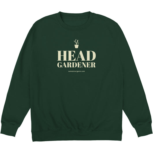 Head Gardener sweatshirt in dark green from www.somanicorganic.com