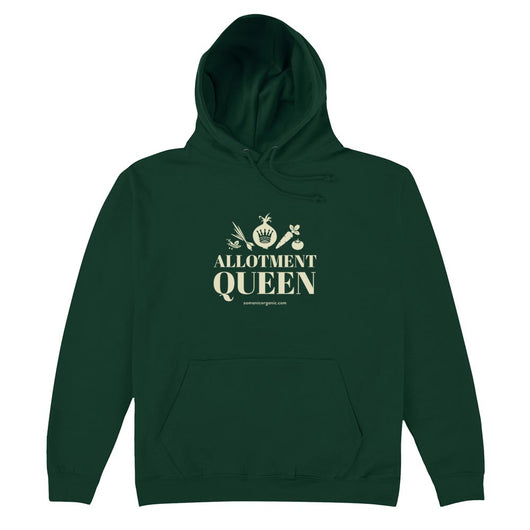 Allotment Queen Organic Hoodie in dark green 