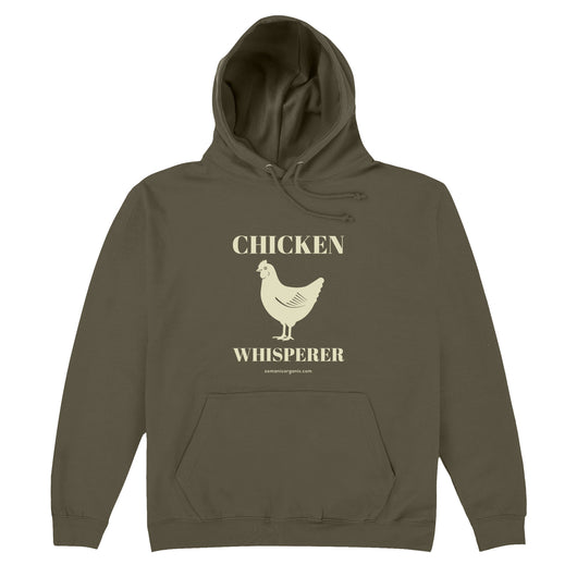 Image of chicken whisperer hoodie in Olive Green 