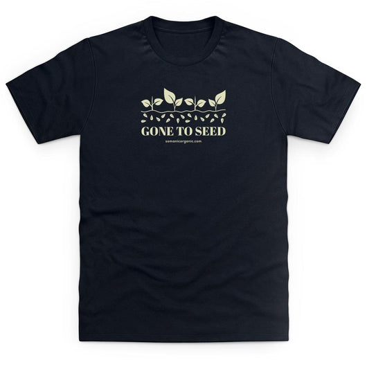 Gone To Seed organic T-Shirt in black from www.somanicorganic.com