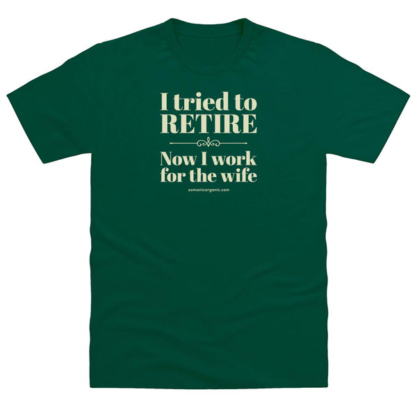 I tried to retire organic t-Shirt in dark green from www.somanicorganic.com